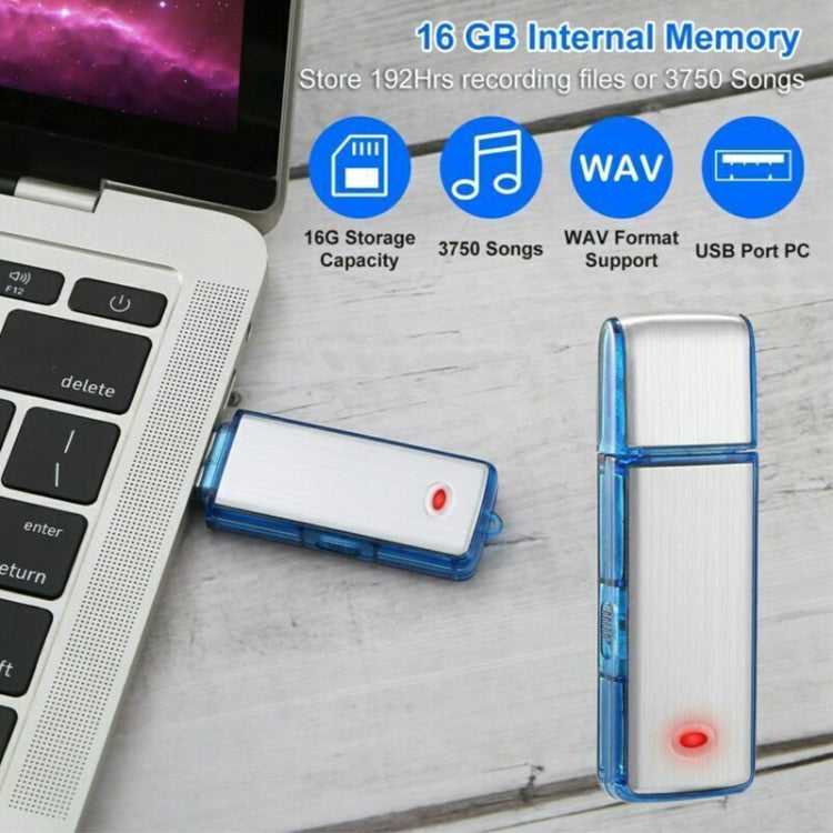 SK858 16GB Rechargeable Portable U-Disk Meeting Voice Recorder (Blue) - U-Disk Recorder by PMC TechLife | Online Shopping South Africa | PMC TechLife | Buy Now Pay Later Mobicred