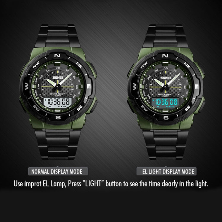 SKMEI 1370 Multifunctional Men Outdoor Sports Noctilucent Waterproof Stainless Steel Digital Wrist Watch (Silver) - free shipping - PMC TechLife - Order now!