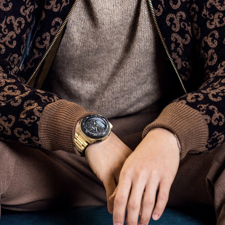 SKMEI 1370 Multifunctional Men Outdoor Sports Noctilucent Waterproof Stainless Steel Digital Wrist Watch (Black) - free shipping - PMC TechLife - Order now!