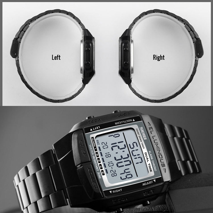 SKMEI 1381 Multifunctional Men Outdoor Business Sport Noctilucent Waterproof Digital Wrist Watch(Black) - free shipping - PMC TechLife - Order now!