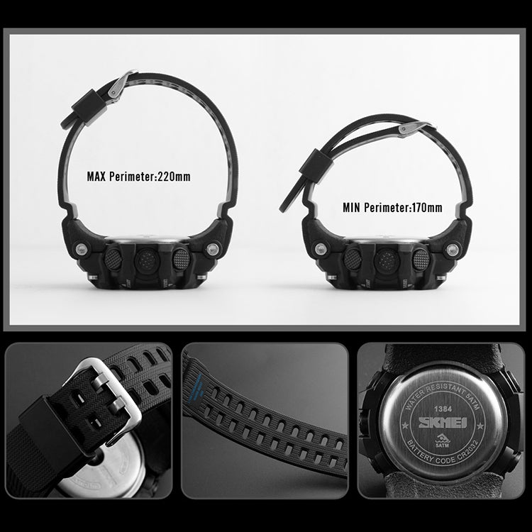 SKMEI 1384 Multifunctional Men Outdoor Fashion Noctilucent Waterproof LED Digital Watch (Black) - free shipping - PMC TechLife - Order now!