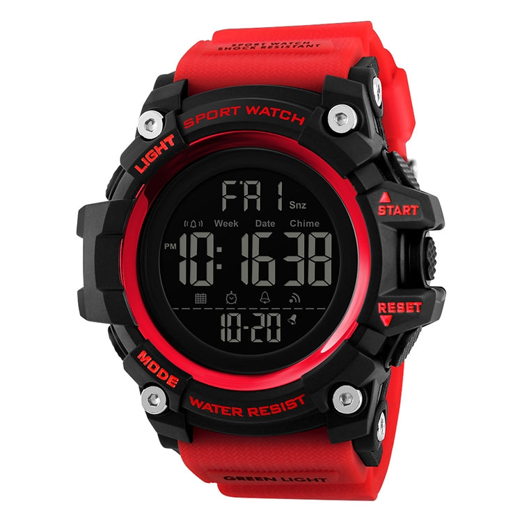 SKMEI 1384 Multifunctional Men Outdoor Fashion Noctilucent Waterproof LED Digital Watch (Red) - free shipping - PMC TechLife - Order now!