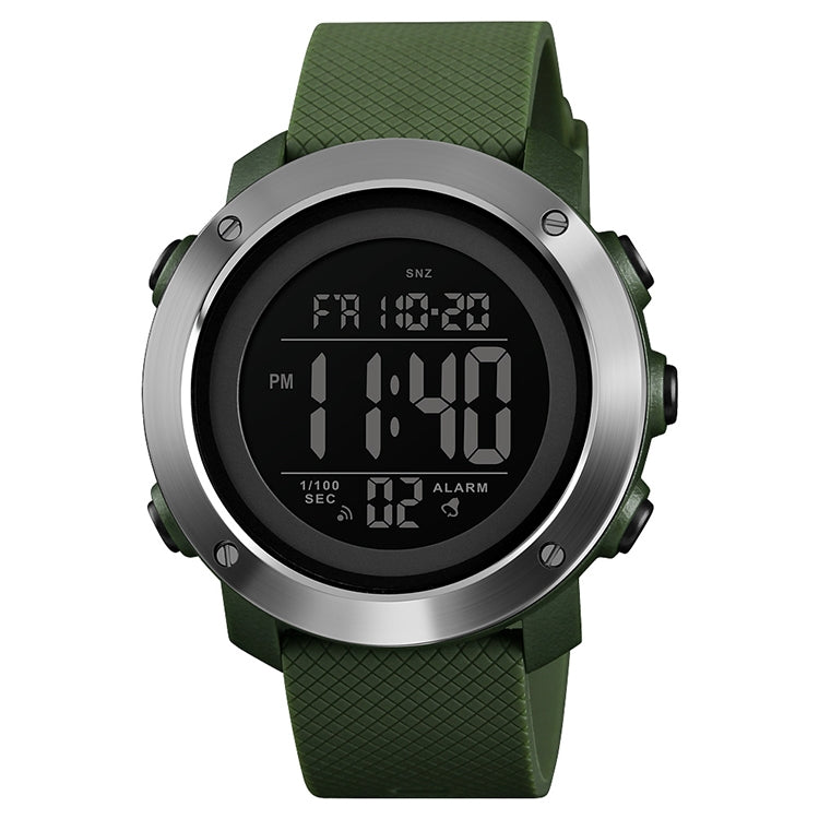 SKMEI 1416 Multifunctional Outdoor Fashion Noctilucent Waterproof Steel Ring Digital Watch (Army Green) - free shipping - PMC TechLife - Order now!