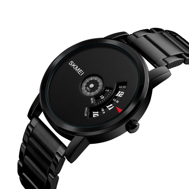 SKMEI 1260 Fashion Creative Pointer 30m Waterproof Quartz Wrist Watch with Stainless Steel Watchband(Black) - free shipping - PMC TechLife - Order now!