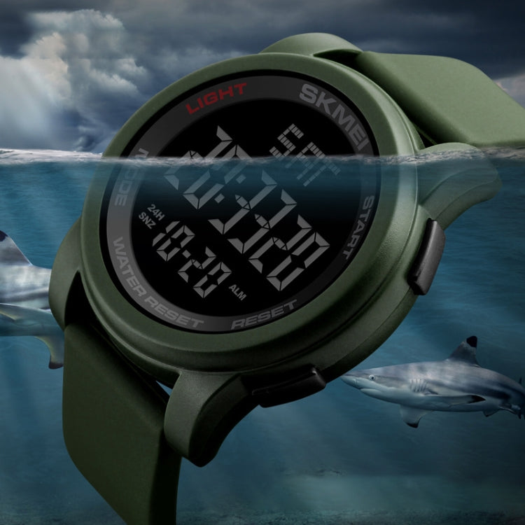SKMEI 1257 Men Fashionable Outdoor 50m Waterproof Digital Watch Sports Wrist Watch(Army Green) - free shipping - PMC TechLife - Order now!