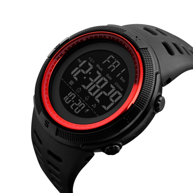 SKMEI 1251 Men Fashionable Outdoor 50m Waterproof Sports Watch Digital Watch with PU Watchband(Black Red) - free shipping - PMC TechLife - Order now!