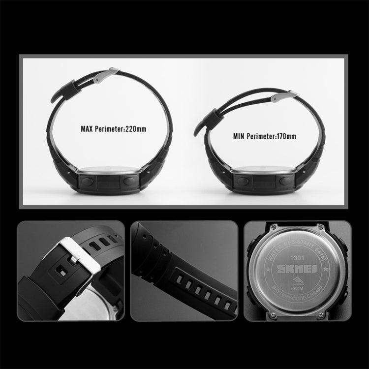 SKMEI 1301 Multifunction 50m Waterproof Sports Bluetooth Smart Watch, Compatible with Android & iOS System(Black) - free shipping - PMC TechLife - Order now!