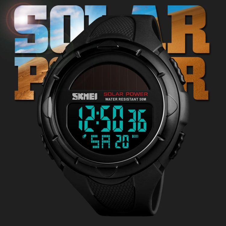 SKMEI 1405 Fashion Solar Power Outdoor Sports Watch Multifunctional 50m Waterproof Men Digital Watch(Army Green) - free shipping - PMC TechLife - Order now!