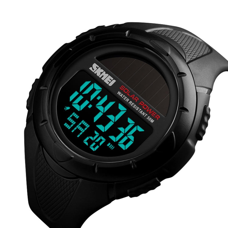 SKMEI 1405 Fashion Solar Power Outdoor Sports Watch Multifunctional 50m Waterproof Men Digital Watch(Black) - free shipping - PMC TechLife - Order now!