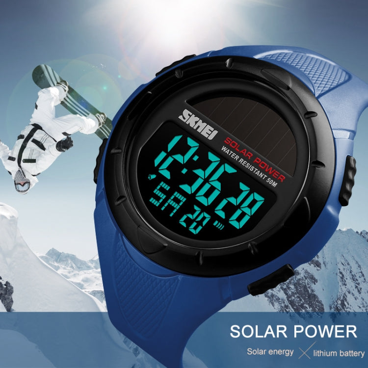 SKMEI 1405 Fashion Solar Power Outdoor Sports Watch Multifunctional 50m Waterproof Men Digital Watch(Black) - free shipping - PMC TechLife - Order now!