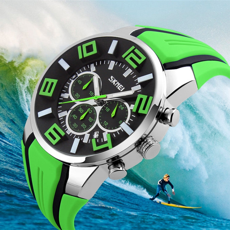 SKMEI 9128 Fashion Multifunctional 3D Large Dial Sports Wristwatch 30m Waterproof Quartz Watch(Green) - free shipping - PMC TechLife - Order now!