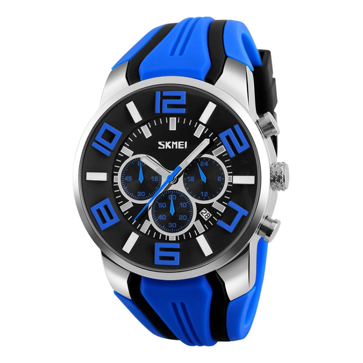 SKMEI 9128 Fashion Multifunctional 3D Large Dial Sports Wristwatch 30m Waterproof Quartz Watch(Blue) - free shipping - PMC TechLife - Order now!