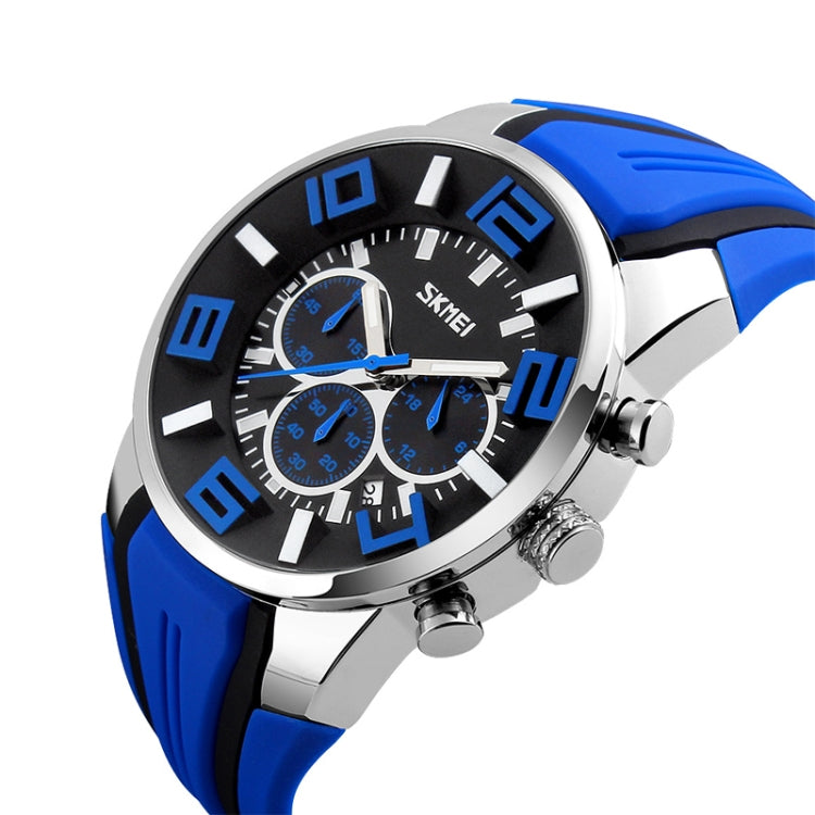 SKMEI 9128 Fashion Multifunctional 3D Large Dial Sports Wristwatch 30m Waterproof Quartz Watch(Blue) - free shipping - PMC TechLife - Order now!