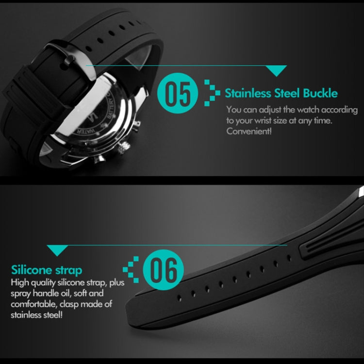 SKMEI 9128 Fashion Multifunctional 3D Large Dial Sports Wristwatch 30m Waterproof Quartz Watch(Blue) - free shipping - PMC TechLife - Order now!