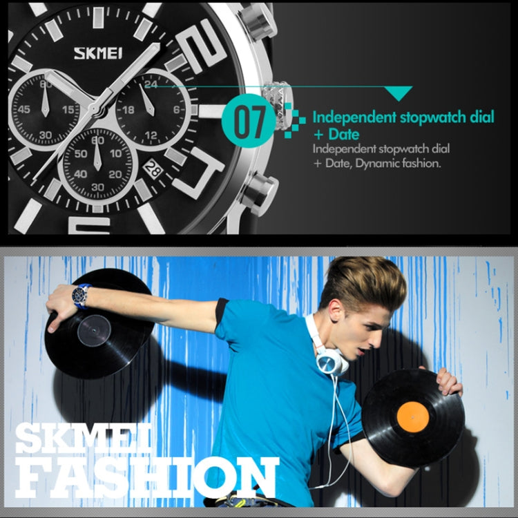 SKMEI 9128 Fashion Multifunctional 3D Large Dial Sports Wristwatch 30m Waterproof Quartz Watch(Blue) - free shipping - PMC TechLife - Order now!