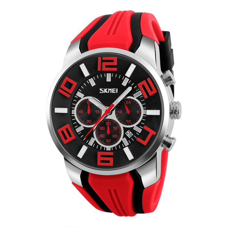 SKMEI 9128 Fashion Multifunctional 3D Large Dial Sports Wristwatch 30m Waterproof Quartz Watch(Red) - free shipping - PMC TechLife - Order now!
