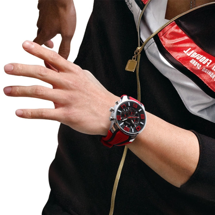 SKMEI 9128 Fashion Multifunctional 3D Large Dial Sports Wristwatch 30m Waterproof Quartz Watch(Red) - free shipping - PMC TechLife - Order now!