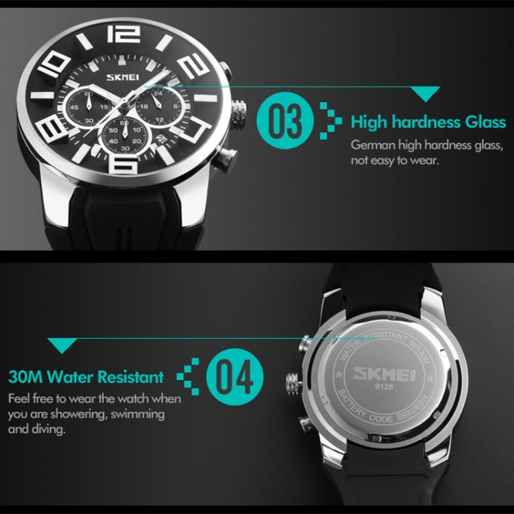 SKMEI 9128 Fashion Multifunctional 3D Large Dial Sports Wristwatch 30m Waterproof Quartz Watch(Red) - free shipping - PMC TechLife - Order now!