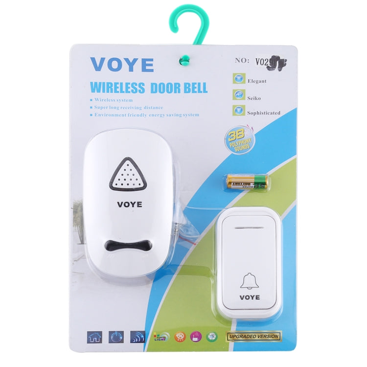 VOYE V025F Home Music Remote Control Wireless Doorbell with 38 Polyphony Sounds, US Plug(White) - Wireless Doorbell by VOYE | Online Shopping South Africa | PMc TechLife | Buy Now Pay Later Mobicred