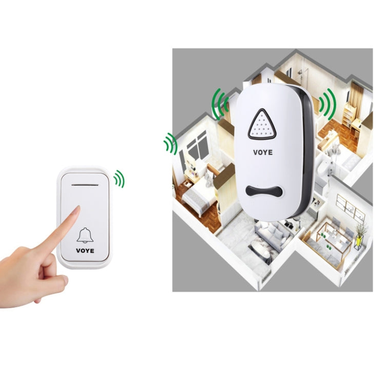 VOYE V025F Home Music Remote Control Wireless Doorbell with 38 Polyphony Sounds, US Plug(White) - Wireless Doorbell by VOYE | Online Shopping South Africa | PMc TechLife | Buy Now Pay Later Mobicred