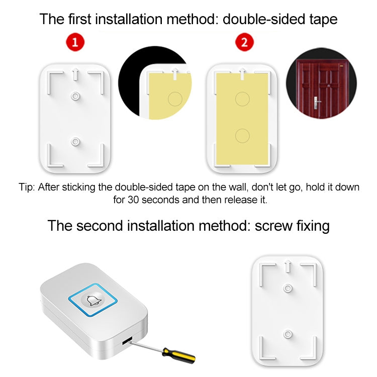 CACAZI C86 Wireless SOS Pager Doorbell Old man Child Emergency Alarm Remote Call Bell, EU Plug(White) - Wireless Doorbell by CACAZI | Online Shopping South Africa | PMC TechLife | Buy Now Pay Later Mobicred