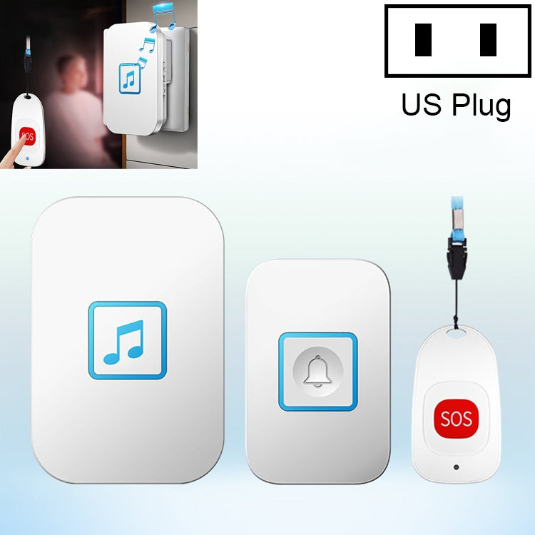 CACAZI C86 Wireless SOS Pager Doorbell Old man Child Emergency Alarm Remote Call Bell, US Plug(White) - Wireless Doorbell by CACAZI | Online Shopping South Africa | PMC TechLife | Buy Now Pay Later Mobicred