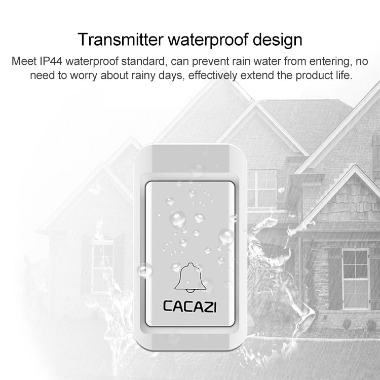CACAZI V027G One Button Three Receivers Self-Powered Wireless Home Kinetic Electronic Doorbell, EU Plug - free shipping - PMC TechLife - Order now!
