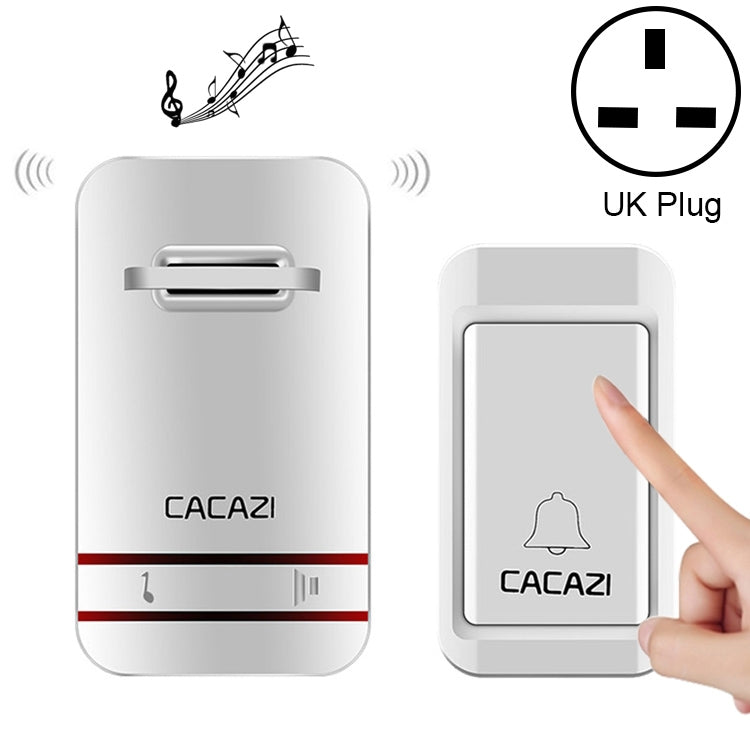 CACAZI V027G One Button One Receivers Self-Powered Wireless Home Kinetic Electronic Doorbell, UK Plug - Wireless Doorbell by CACAZI | Online Shopping South Africa | PMC TechLife
