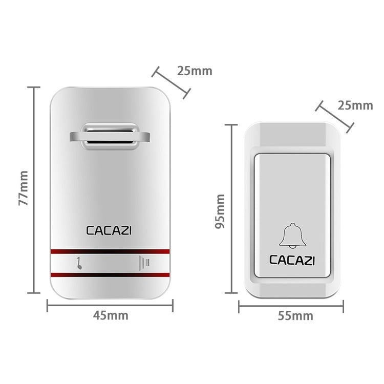 CACAZI V027G One Button One Receivers Self-Powered Wireless Home Kinetic Electronic Doorbell, UK Plug - Wireless Doorbell by CACAZI | Online Shopping South Africa | PMC TechLife