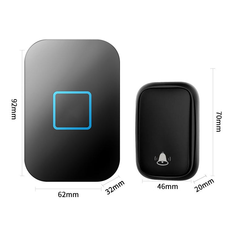 CACAZI FA88 Self-Powered Smart Home Wireless Doorbell, US Plug(Black) - Wireless Doorbell by CACAZI | Online Shopping South Africa | PMC TechLife | Buy Now Pay Later Mobicred