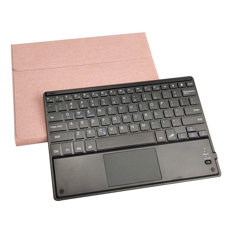 RK102C Detachable Magnetic Plastic Bluetooth Keyboard with Touchpad + Silk Pattern TPU Tablet Case for iPad 10.2, with Pen Slot & Bracket(Rose Gold) - Universal by PMC TechLife | Online Shopping South Africa | PMC TechLife