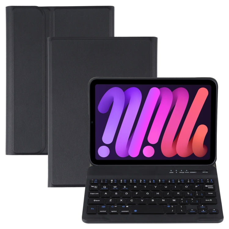 A06 Detachable Lambskin Texture Ultra-thin TPU Bluetooth Keyboard Leather Tablet Case with Stand For iPad mini 6 (Black) - For iPad mini by PMC TechLife | Online Shopping South Africa | PMC TechLife