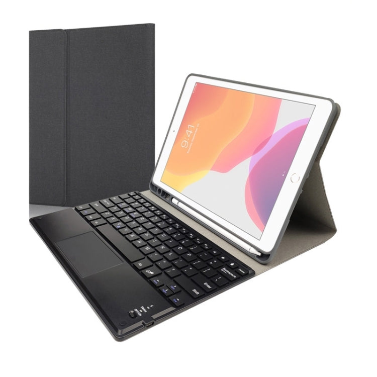 RK508C Detachable Magnetic Plastic Bluetooth Keyboard with Touchpad + Silk Pattern TPU Tablet Case for iPad 9.7 inch, with Pen Slot & Bracket(Silver) - Universal by PMC TechLife | Online Shopping South Africa | PMC TechLife