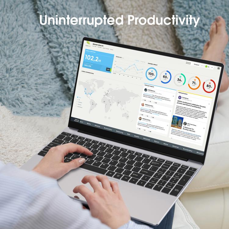 N5095 15.6 inch Laptop, 16GB+512GB, Windows 11 Intel Celeron N5095 Quad Core, Support Fingerprint Unlock, AU Plug (Silver) - free shipping - PMc TechLife - Order now!