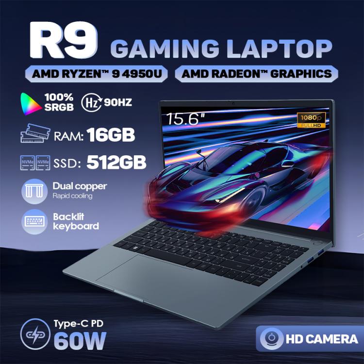 G16 Air 15.6 inch Gaming Laptop, 16GB+512GB, Windows 11 Pro AMD Ryzen 9 4950U Octa Core, US Plug - free shipping - PMc TechLife - Order now!