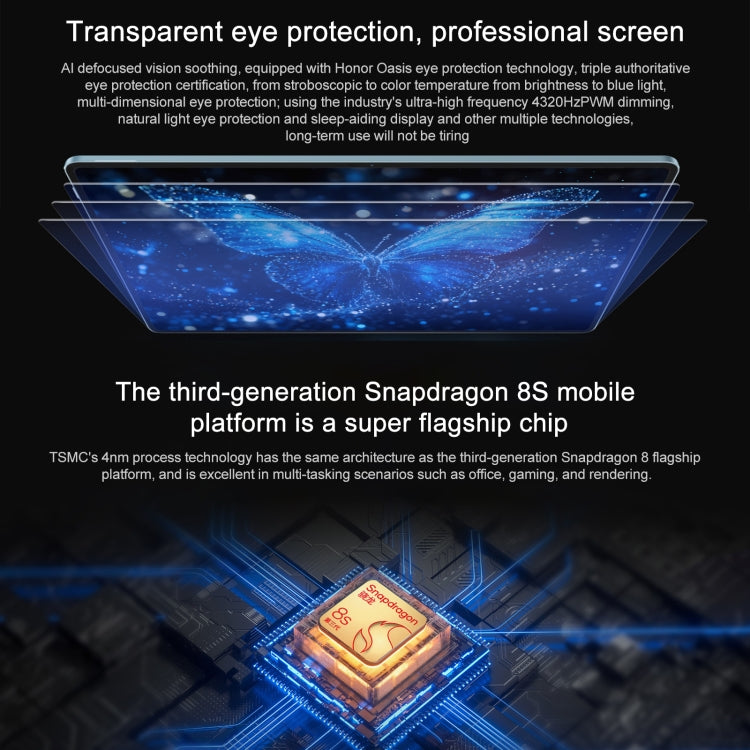 Honor Pad GT Pro WiFi Tablet PC, 12.3 inch 16GB+512GB MagicOS 8.0.1 Qualcomm Snapdragon 8s Gen 3 Octa Core (Blue) - free shipping - PMc TechLife - Order now!