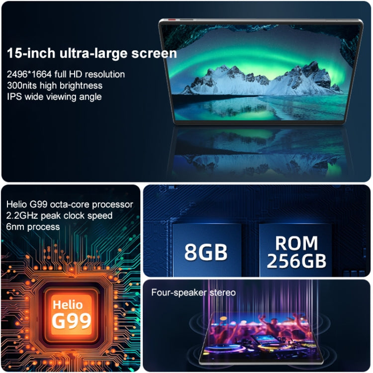 Jumper EZpad Max15 Tablet PC, 8GB+256GB, 15 inch Android 14 OS MediaTek MT8781 Octa Core Network: 4G, EU Plug - free shipping - PMC Jewellery - Order now!