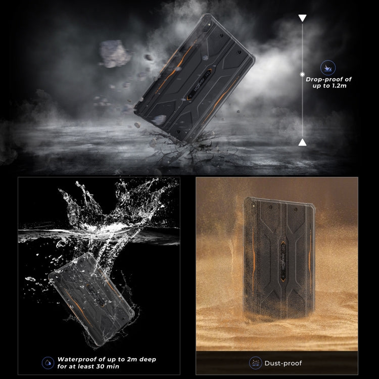 HOTWAV Tab R8 IP68/IP69K Rugged Tablet, 4GB+128GB, 10.1 inch Android 14 Unisoc T606 Octa Core 4G Network, Global Version with Google Play, EU Plug (Black+Orange) - free shipping - PMC TechLife - Order now!