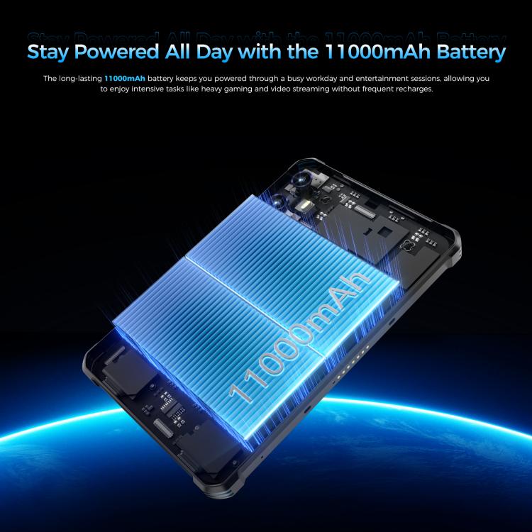 OUKITEL RT3 Plus 4G Network IP68/IP69K Rugged Tablet, 4GB+128GB, 8.0 inch Android 15 MediaTek G81 Octa-Core Support Dual SIM, EU Plug (Black) - free shipping - PMC TechLife - Order now!
