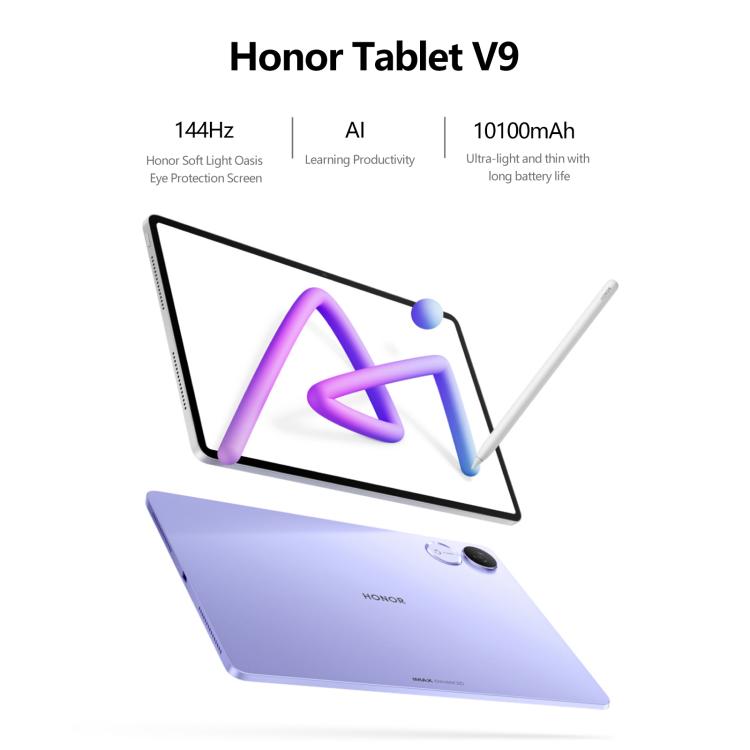 Honor Pad V9 WiFi Tablet PC, 11.5 inch 8GB+128GB MagicOS 9.0 Dimensity 8350 Ultra Octa Core (Purple) - free shipping - PMc TechLife - Order now!