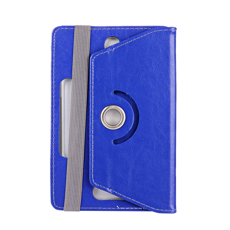 8 inch Tablets Leather Case Crazy Horse Texture 360 Degrees Rotation Protective Case Shell with Holder for Galaxy Tab S2 8.0 T715 / T710, Cube U16GT, ONDA Vi30W, Teclast P86(Blue) - 8 inch by PMC TechLife | Online Shopping South Africa | PMC TechLife