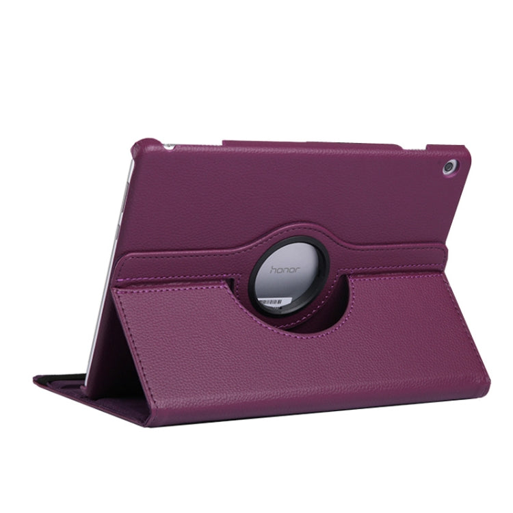 Litchi Texture Horizontal Flip 360 Degrees Rotation Leather Case for Huawei MediaPad T5 10.1, with Holder (Purple) - Huawei by PMC TechLife | Online Shopping South Africa | PMC TechLife