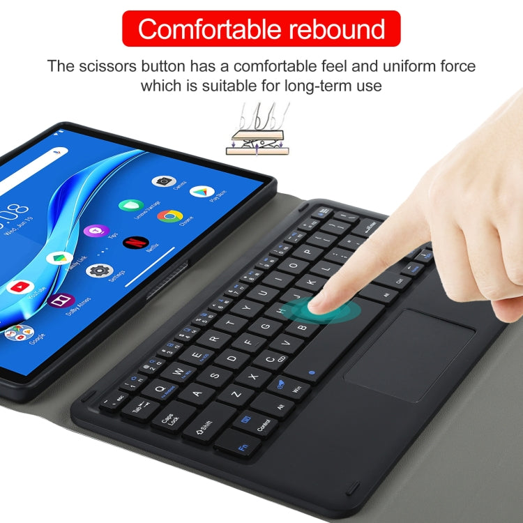 AM10-A Detachable Bluetooth Backlight Keyboard Ultrathin Horizontal Flip Leather Tablet Case with Touchpad & Holder for Lenovo M10 Plus 10.3 inch X606F(Black) - Lenovo Keyboard by PMC TechLife | Online Shopping South Africa | PMC TechLife