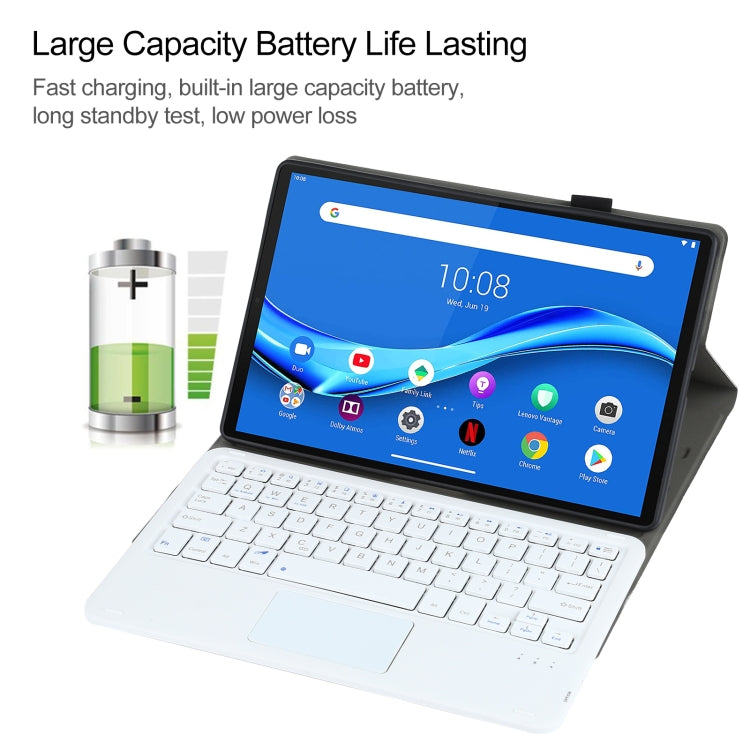 AM10-A Detachable Bluetooth Backlight Keyboard Ultrathin Horizontal Flip Leather Tablet Case with Touchpad & Holder for Lenovo M10 Plus 10.3 inch X606F(Gold) - Lenovo Keyboard by PMC TechLife | Online Shopping South Africa | PMC TechLife