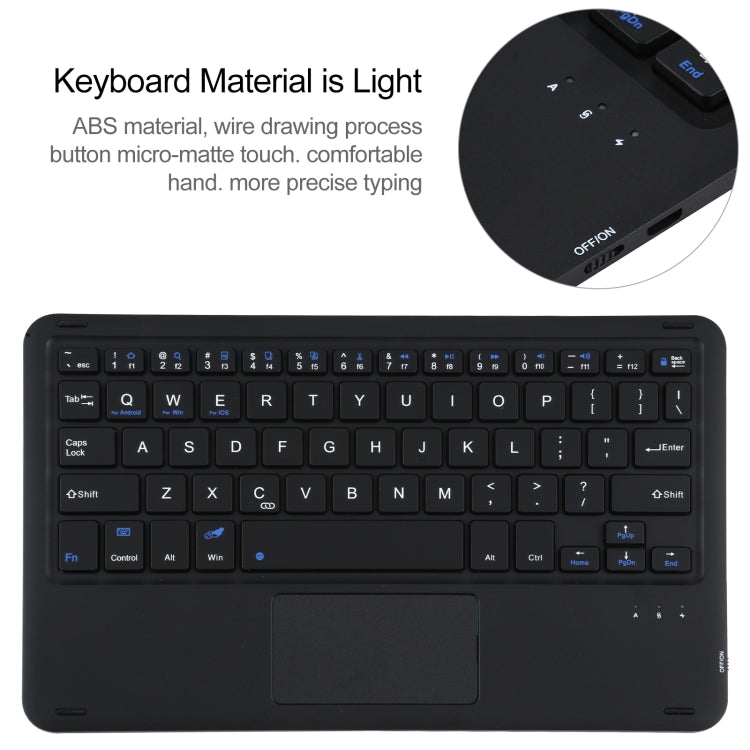 A500-A Detachable Bluetooth Keyboard Ultrathin Horizontal Flip Leather Tablet Case with Touchpad & Holder for Samsung Galaxy Tab A7 10.4 (2020) T500 / T505(Black) - Samsung Keyboard by PMC TechLife | Online Shopping South Africa | PMC TechLife