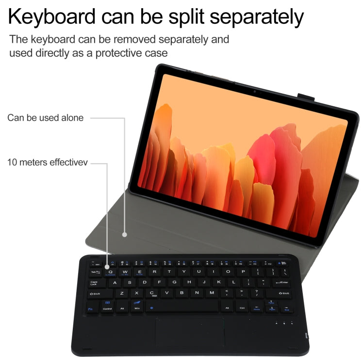A500-A Detachable Bluetooth Keyboard Ultrathin Horizontal Flip Leather Tablet Case with Touchpad & Holder for Samsung Galaxy Tab A7 10.4 (2020) T500 / T505(Black) - Samsung Keyboard by PMC TechLife | Online Shopping South Africa | PMC TechLife