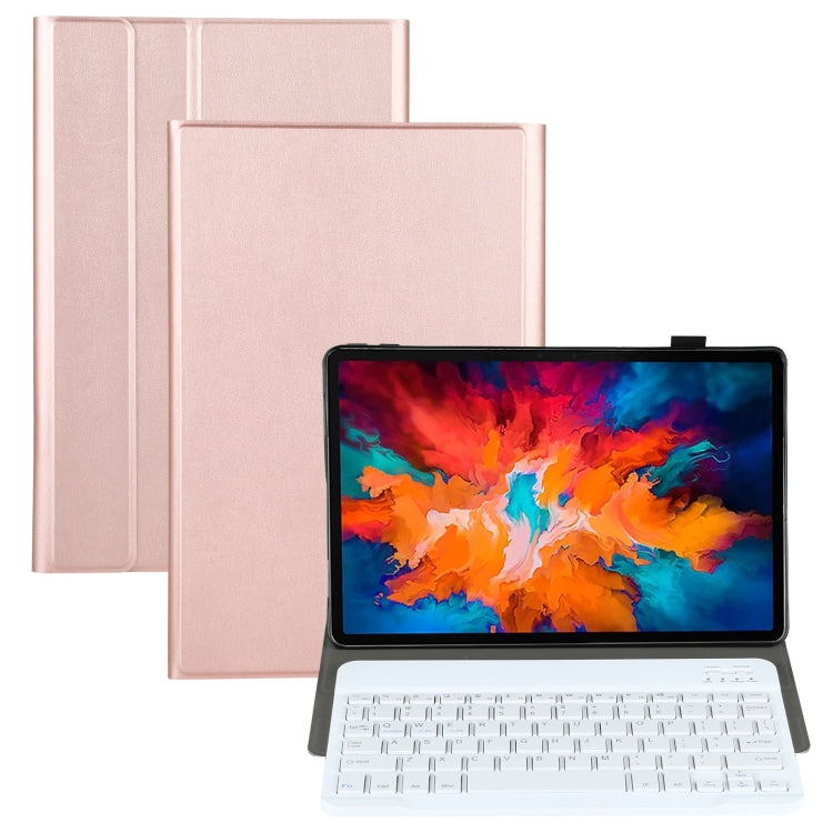 AM13 2 in 1 Removable Bluetooth Keyboard + Protective Leather Tablet Case with Holder for Lenovo Tab P11 Pro (TB-XJ706F)(Rose Gold) - Lenovo Keyboard by PMC TechLife | Online Shopping South Africa | PMC TechLife