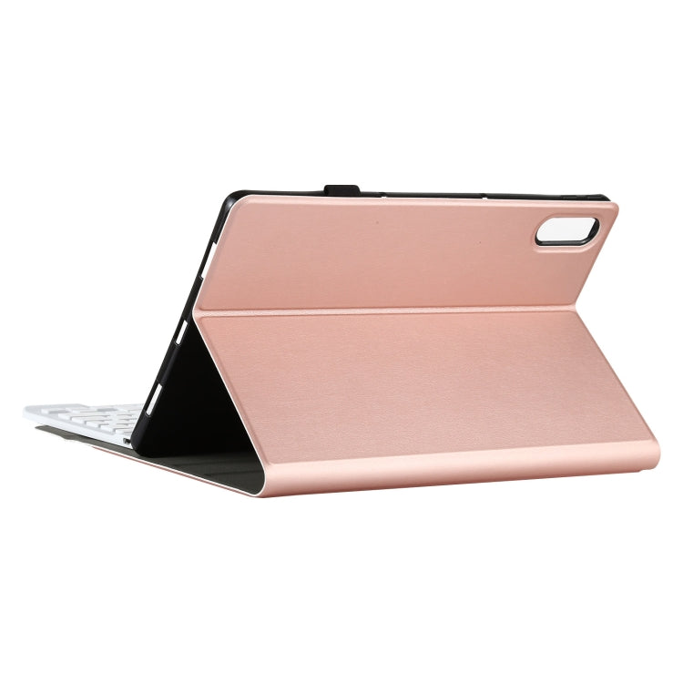 AM13 2 in 1 Removable Bluetooth Keyboard + Protective Leather Tablet Case with Holder for Lenovo Tab P11 Pro (TB-XJ706F)(Rose Gold) - Lenovo Keyboard by PMC TechLife | Online Shopping South Africa | PMC TechLife