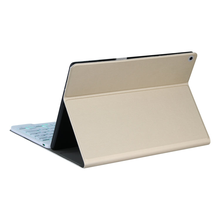 DY-M10ReL-S 2 in 1 Removable Bluetooth Keyboard + Protective Leather Tablet Case with Backlight & Holder for Lenovo Tab M10 FHD REL(Gold) - free shipping - PMC TechLife - Order now!