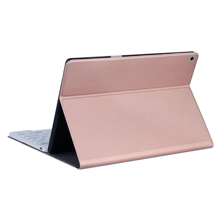 DY-M10ReL 2 in 1 Removable Bluetooth Keyboard + Protective Leather Tablet Case with Holder for Lenovo Tab M10 FHD REL(Rose Gold) - Lenovo Keyboard by PMC TechLife | Online Shopping South Africa | PMC TechLife
